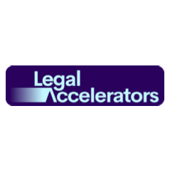 Logo Legal Accelerators - blue rectangle on white background